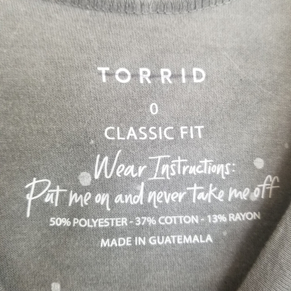 Torrid Geo Rose 3/4 Sleeve Raglan Tee Shirt Top Large - Picture 3 of 4